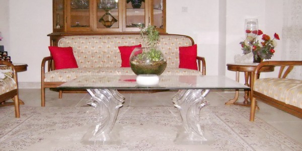 میز جلو مبلی پلکسی